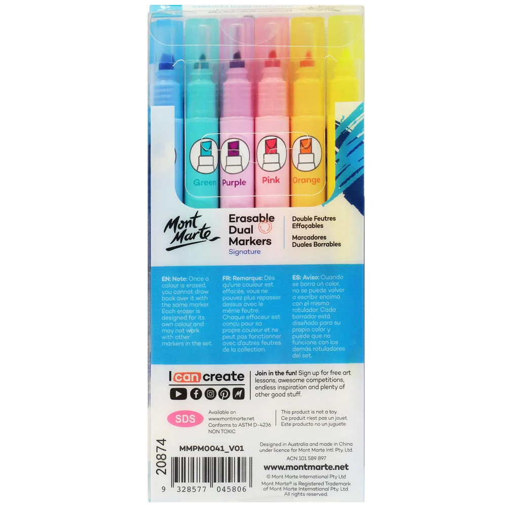 Erasable Dual End Markers Signature 6pc - Image 2