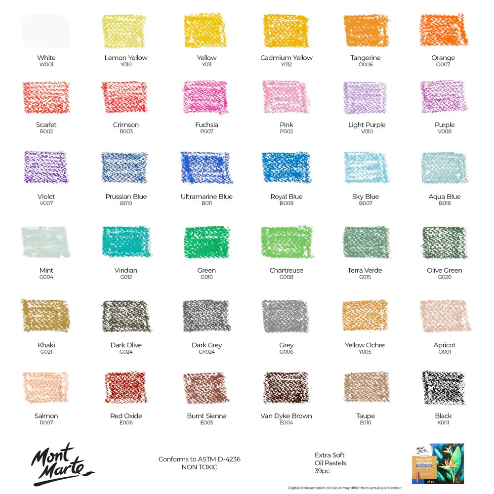 Extra Soft Oil Pastels Vibrant Hues Premium 39pc - Image 11