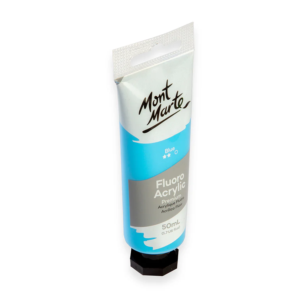 Fluoro Acrylic Paint Premium 50ml (1.7 US fl.oz) Tube - Blue - Image 2