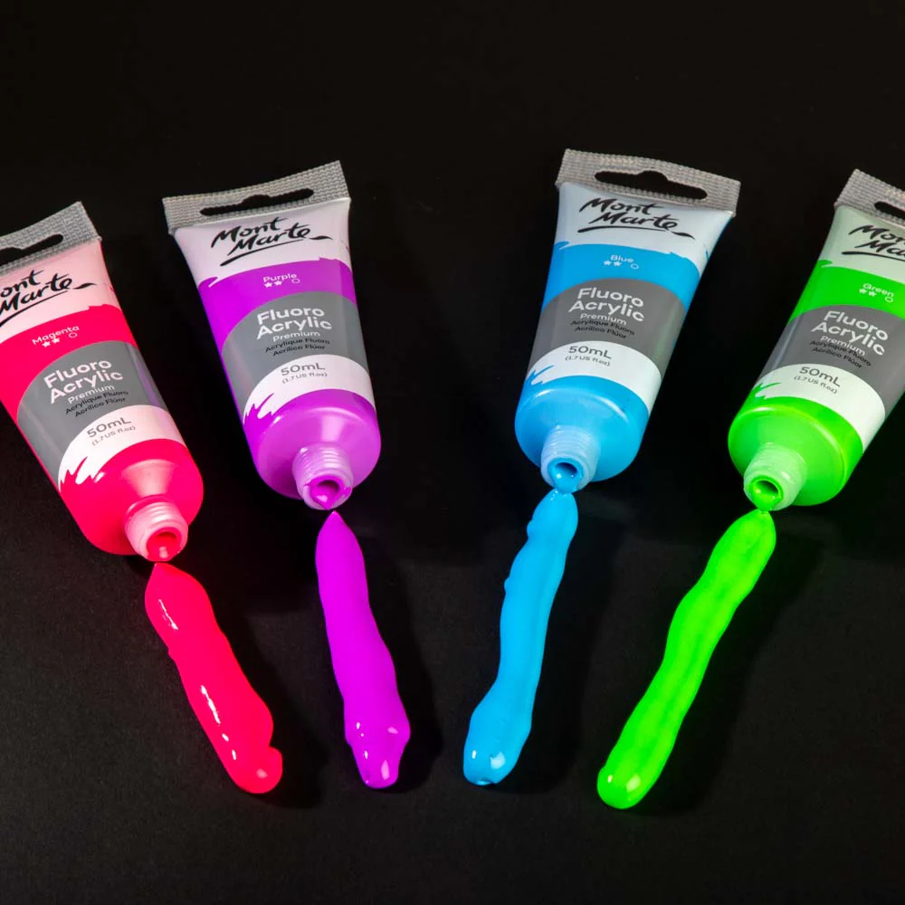 Fluoro Acrylic Paint Premium 50ml (1.7 US fl.oz) Tube - Blue - Image 5