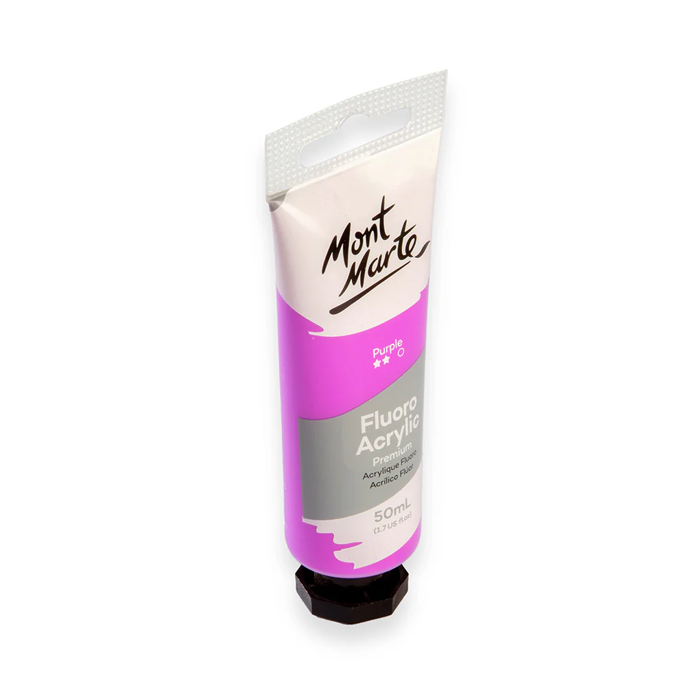 Fluoro Acrylic Paint Premium 50ml (1.7 US fl.oz) Tube - Purple - Image 2