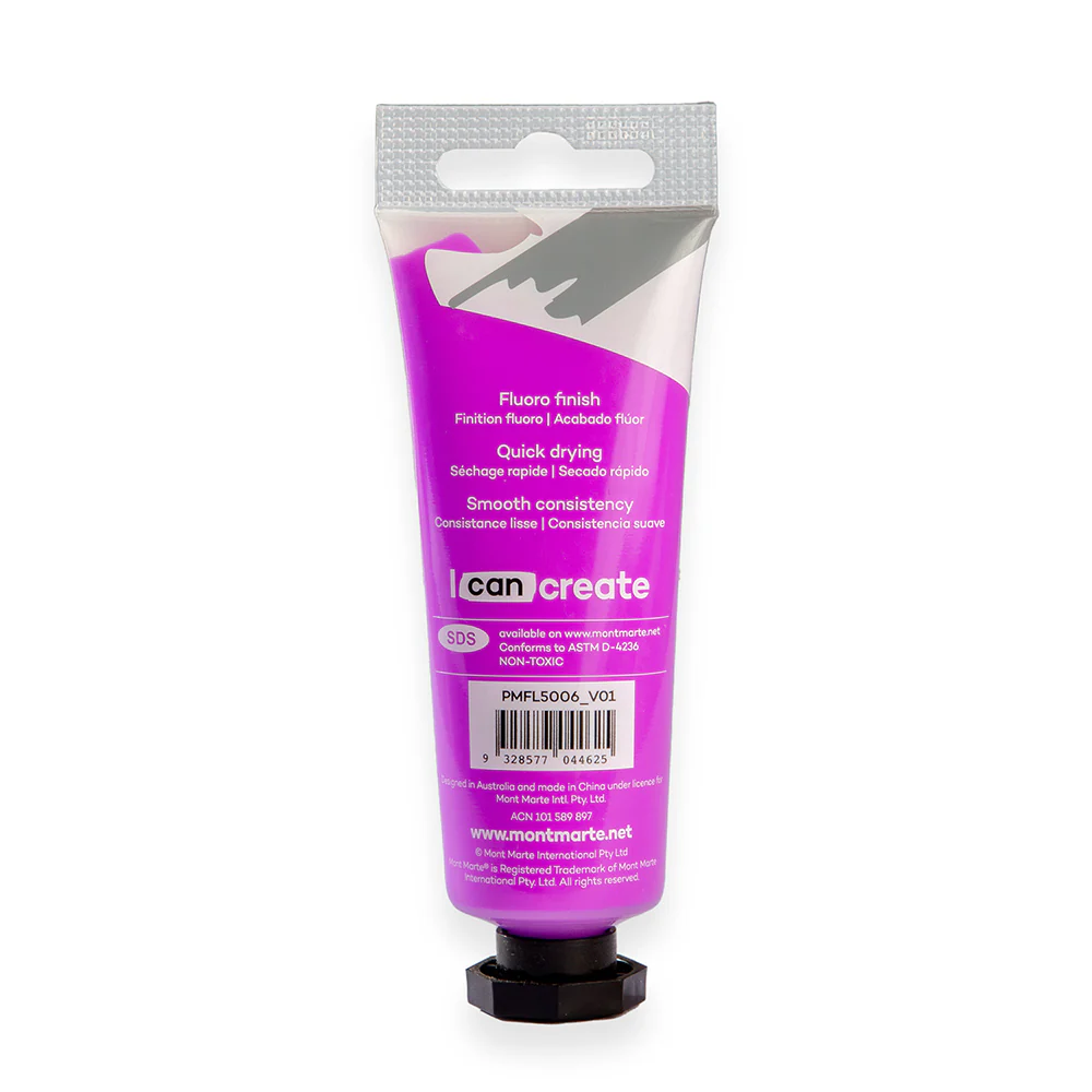 Fluoro Acrylic Paint Premium 50ml (1.7 US fl.oz) Tube - Purple - Image 3