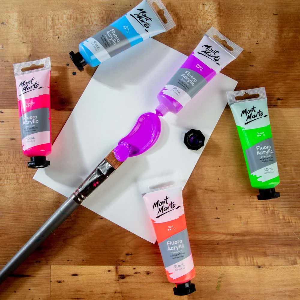 Fluoro Acrylic Paint Premium 50ml (1.7 US fl.oz) Tube - Purple - Image 4