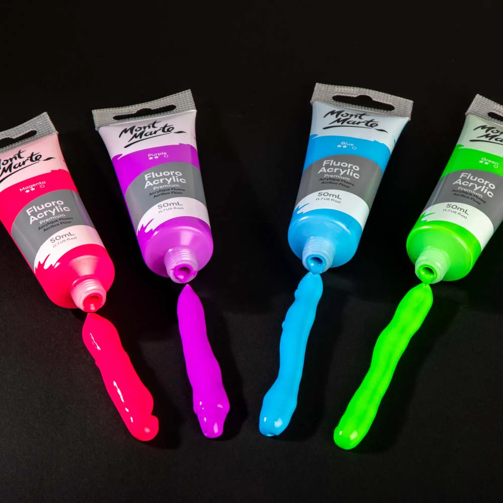 Fluoro Acrylic Paint Premium 50ml (1.7 US fl.oz) Tube - Purple - Image 5