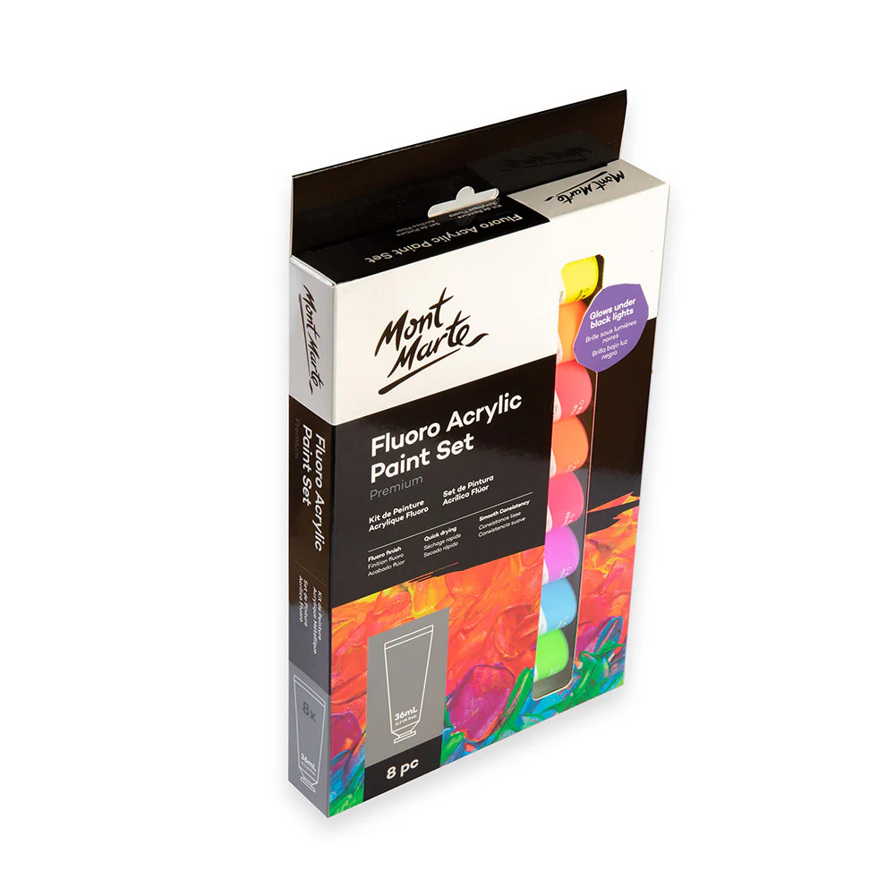 Fluoro Acrylic Paint Set Premium 8pc x 36ml (1.2 US fl.oz) - Image 4
