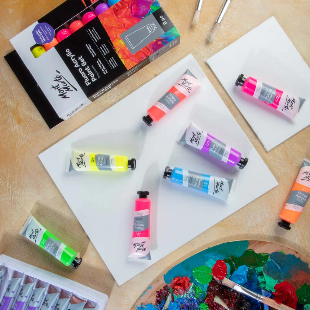 Fluoro Acrylic Paint Set Premium 8pc x 36ml (1.2 US fl.oz) - Image 8