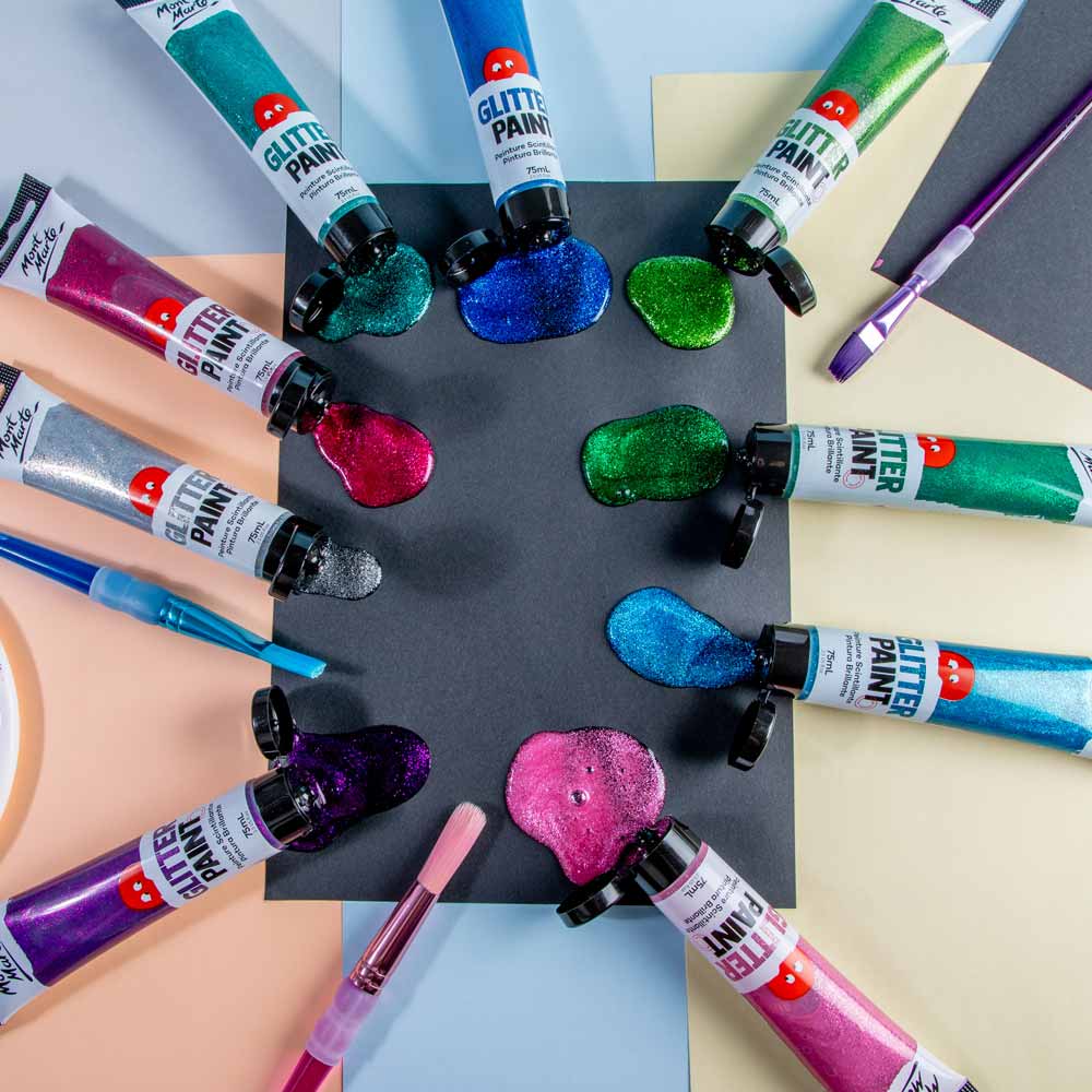 Glitter Paint 75ml (2.5 US fl.oz) - Light Green - Image 7