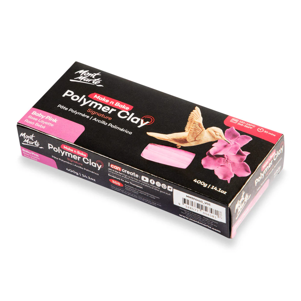 Make n Bake Polymer Clay Signature 400g (14.1oz) - Baby Pink - Image 2