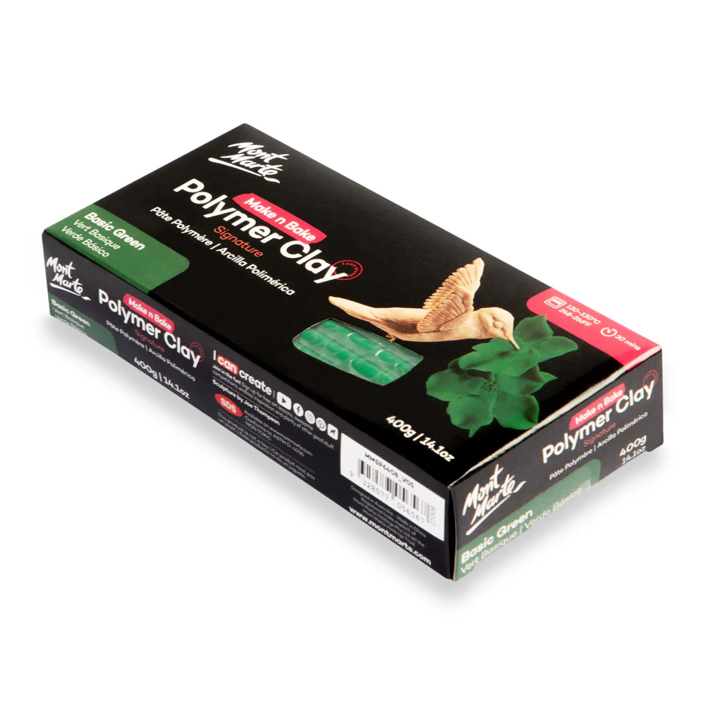 Make n Bake Polymer Clay Signature 400g (14.1oz) - Basic Green - Image 3