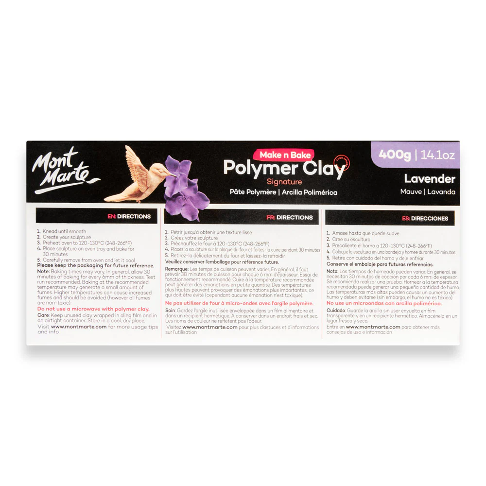 Make n Bake Polymer Clay Signature 400g (14.1oz) - Lavender - Image 4
