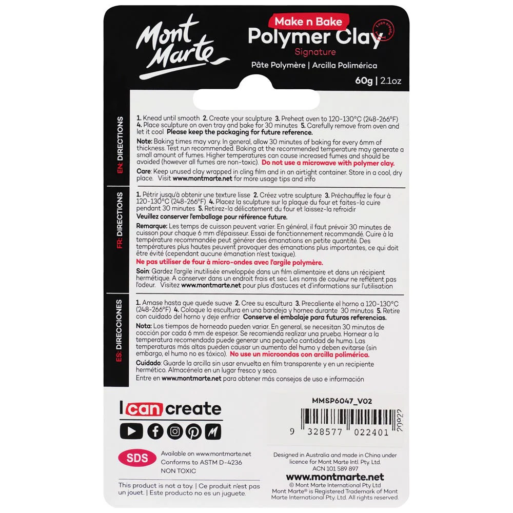 Make n Bake Polymer Clay Signature 60g (2.1oz) - Crimson - Image 2
