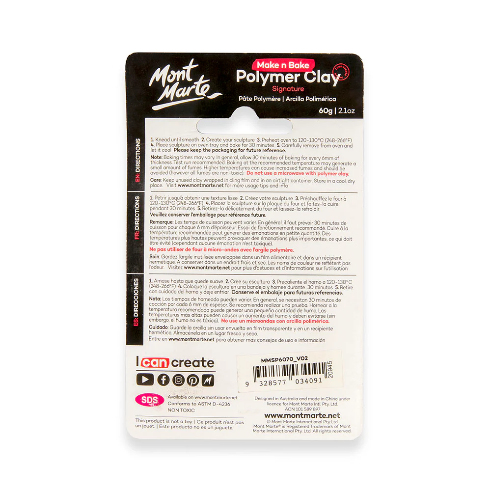 Make n Bake Polymer Clay Signature 60g (2.1oz) - Fluoro Orange - Image 2