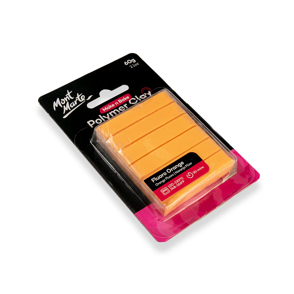 Make n Bake Polymer Clay Signature 60g (2.1oz) - Fluoro Orange - Image 3