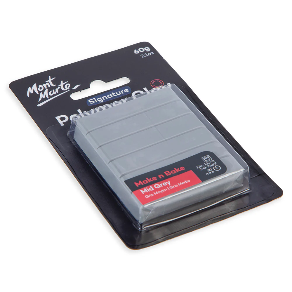 Make n Bake Polymer Clay Signature 60g (2.1oz) - Mid Grey - Image 2