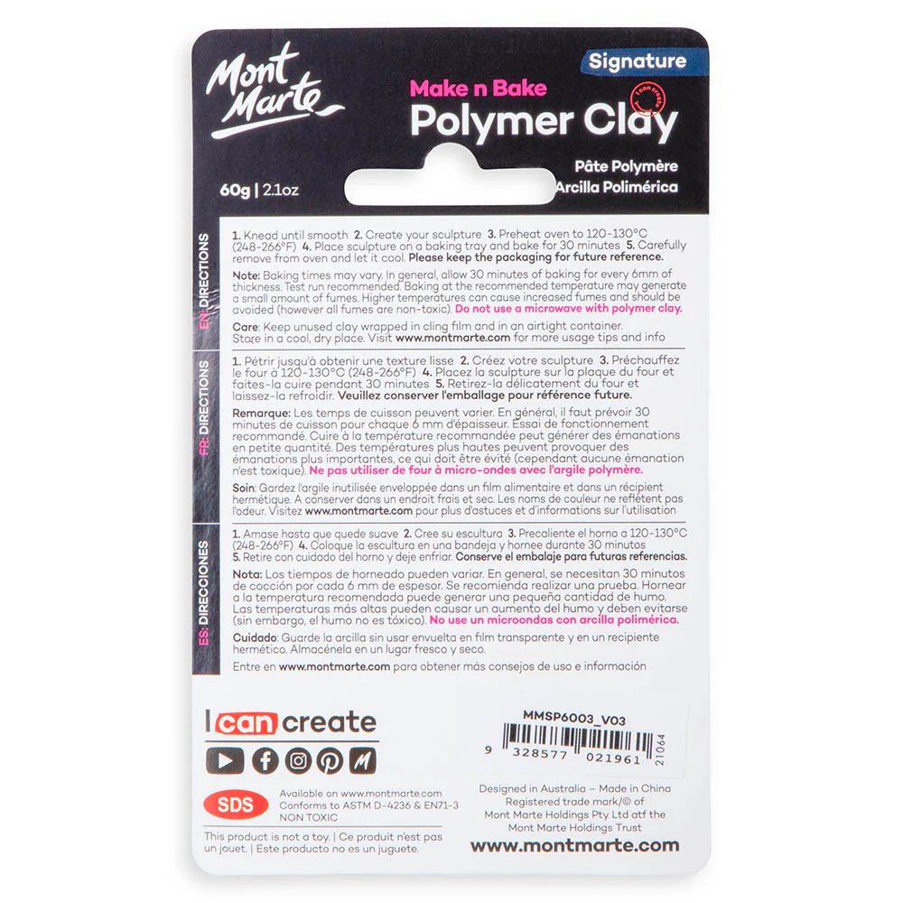 Make n Bake Polymer Clay Signature 60g (2.1oz) - Mid Grey - Image 3
