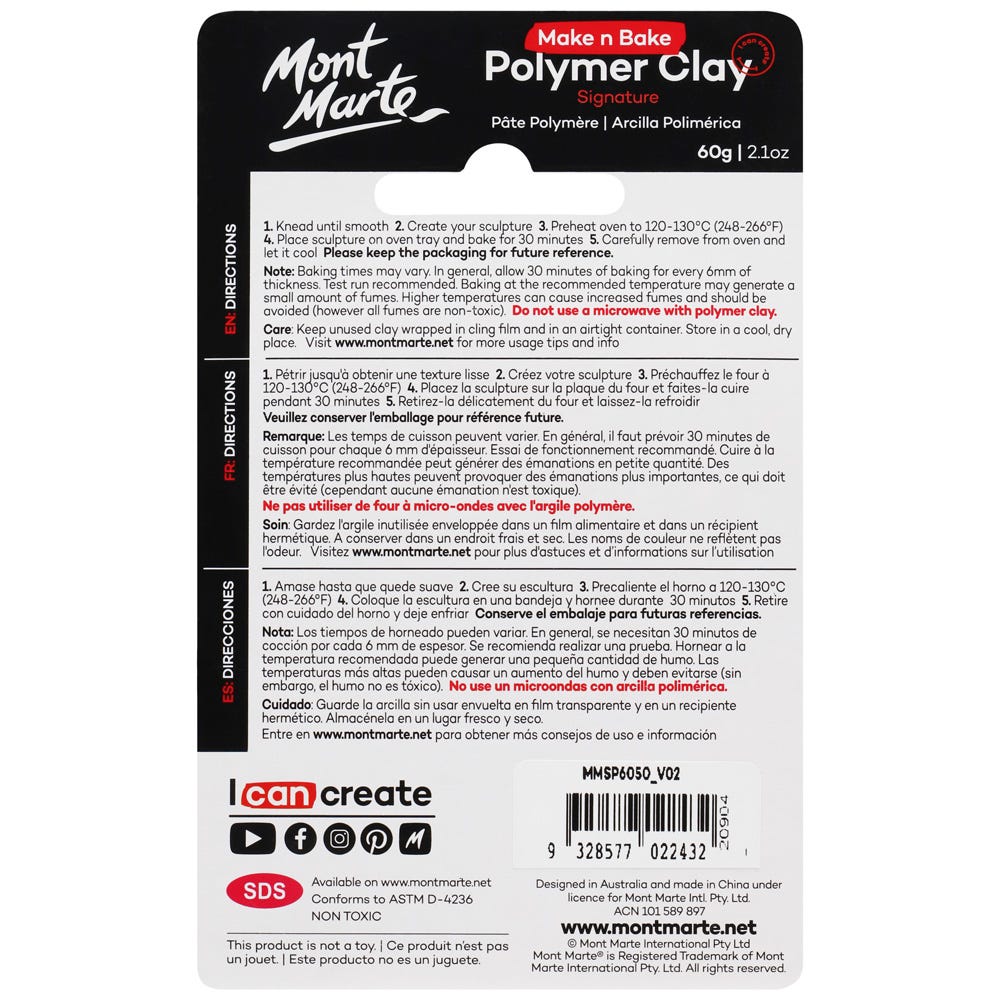 Make n Bake Polymer Clay Signature 60g (2.1oz) - Scarlet - Image 2