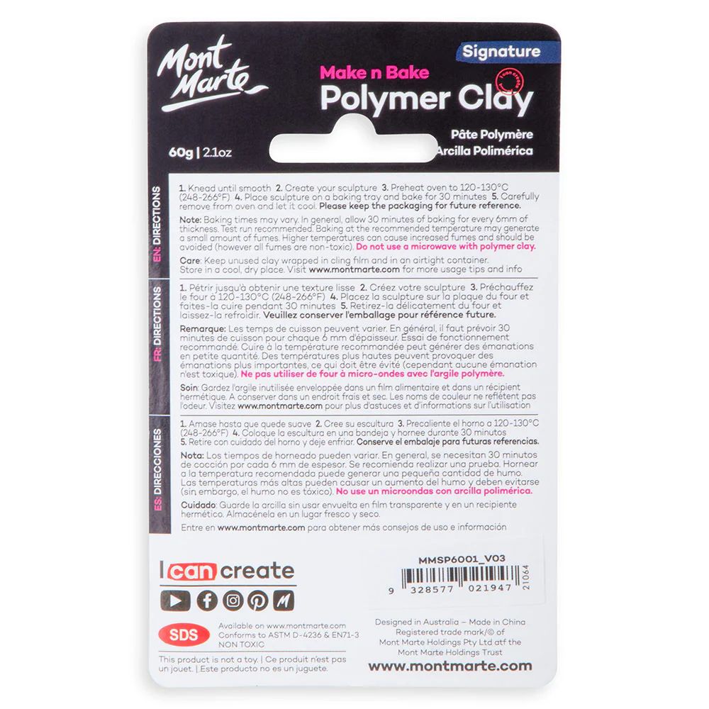 Make n Bake Polymer Clay Signature 60g (2.1oz) - Titanium White - Image 4