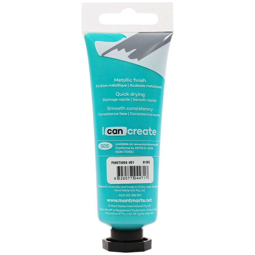 Metallic Acrylic Paint Premium 50ml (1.7 US fl.oz) Tube - Phthalo Green - Image 2