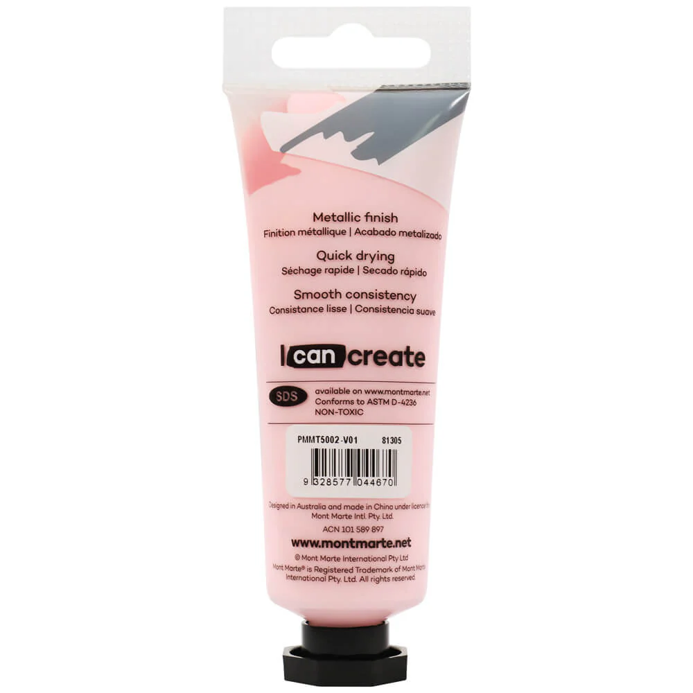 Metallic Acrylic Paint Premium 50ml (1.7 US fl.oz) Tube - Pink - Image 2