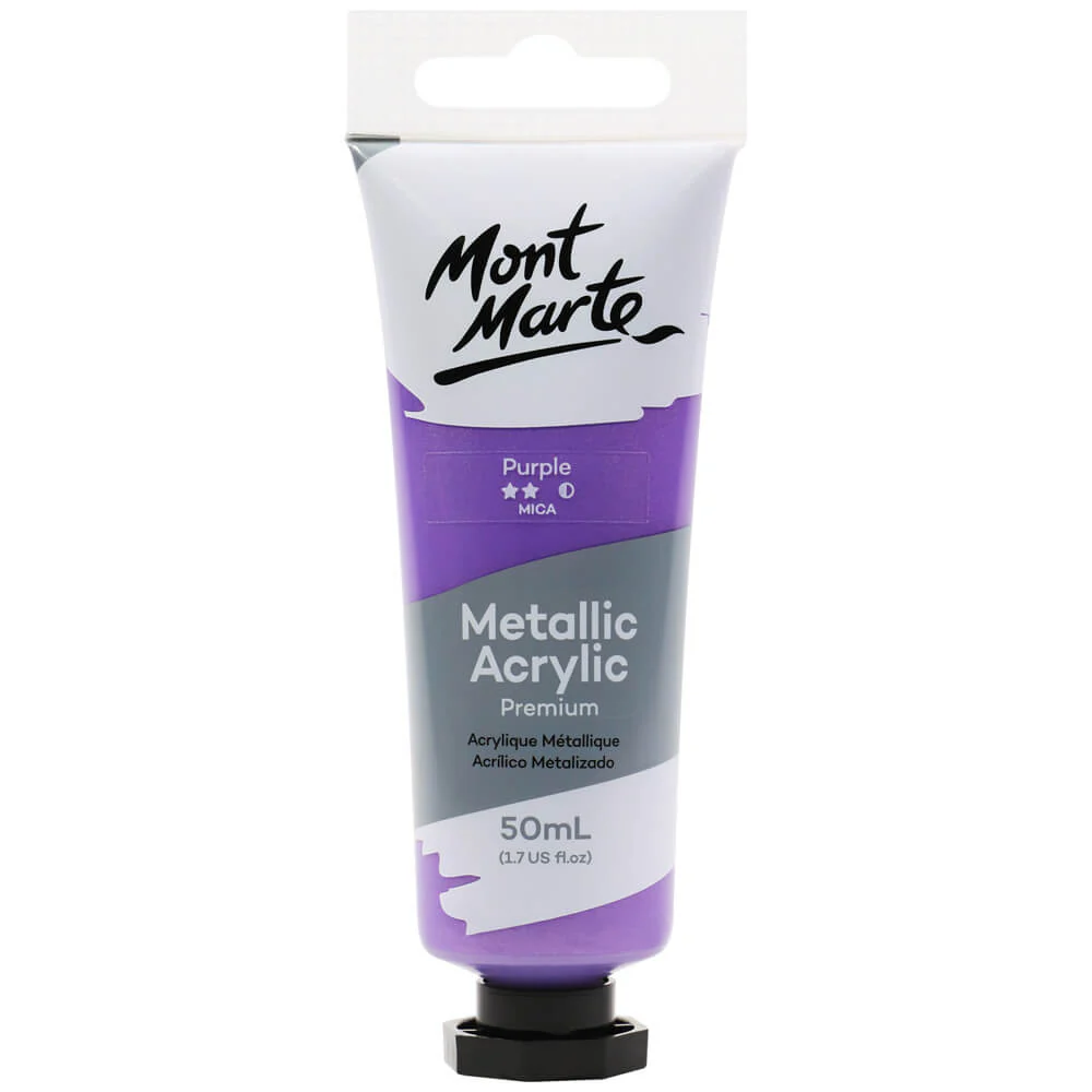 Metallic Acrylic Paint Premium 50ml (1.7 US fl.oz) Tube - Purple