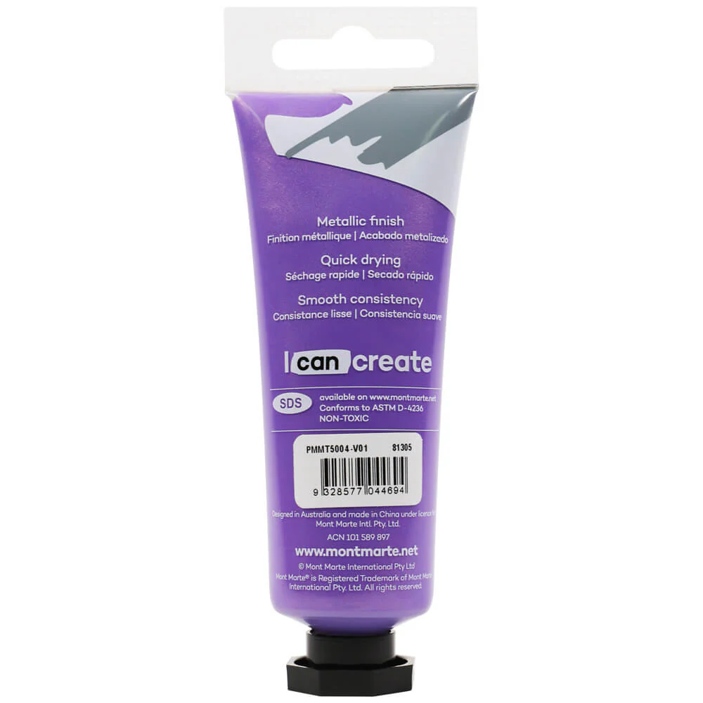 Metallic Acrylic Paint Premium 50ml (1.7 US fl.oz) Tube - Purple - Image 2