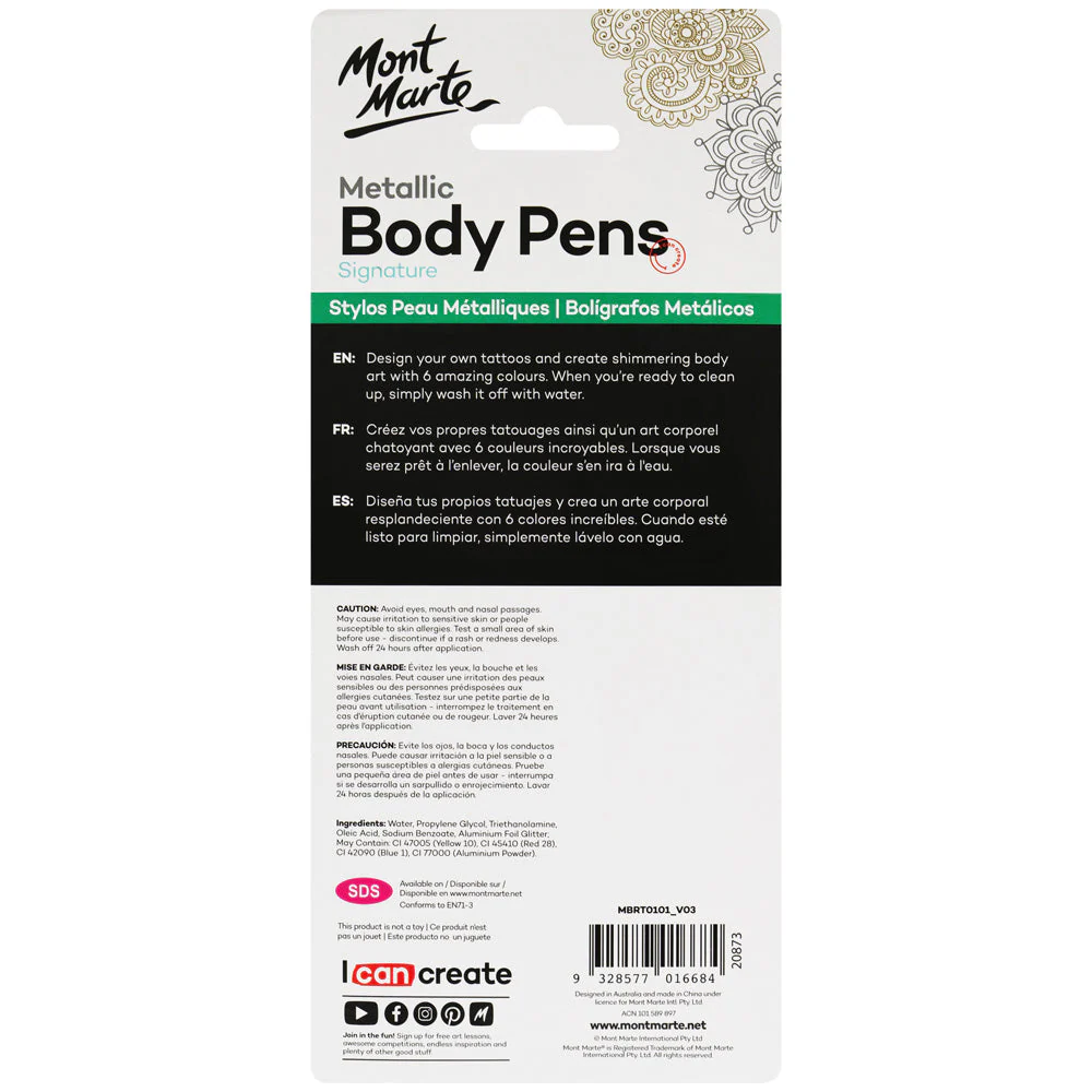 Metallic Body Pens Signature 6pc - Image 2