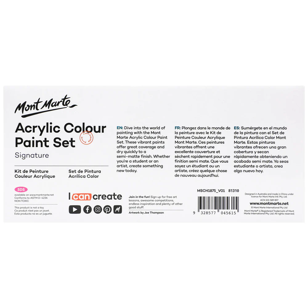 Acrylic Colour Paint Set Signature 18pc x 75ml (2.5 US fl.oz) - Image 2