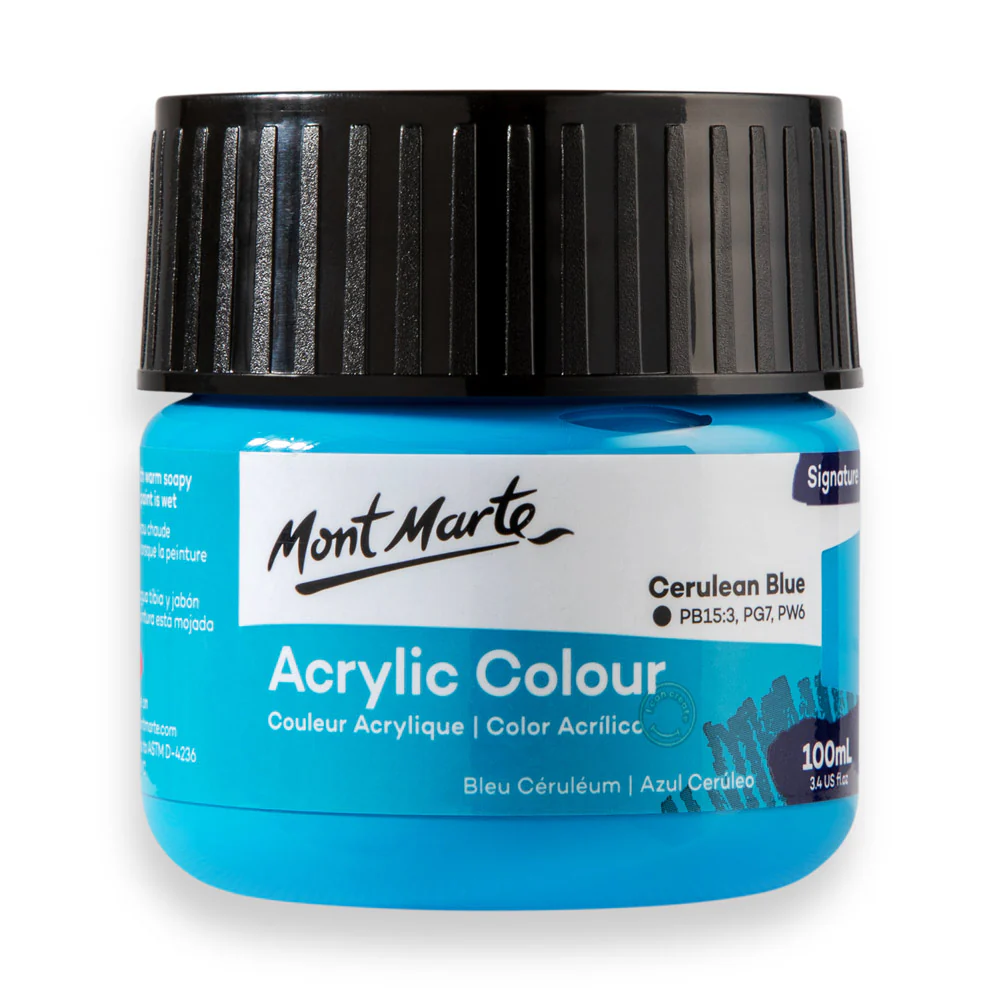 Acrylic Colour Paint Signature 100ml (3.4 US fl.oz) - Cerulean Blue