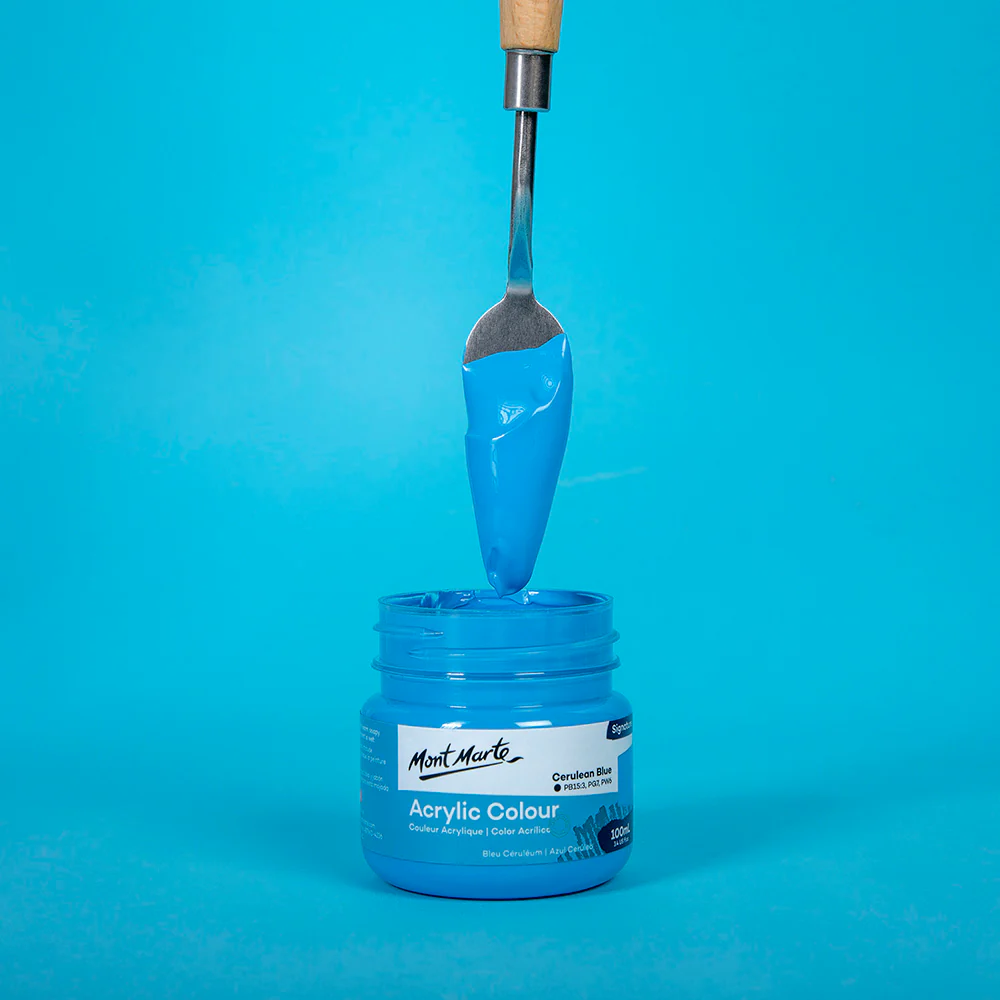 Acrylic Colour Paint Signature 100ml (3.4 US fl.oz) - Cerulean Blue - Image 2