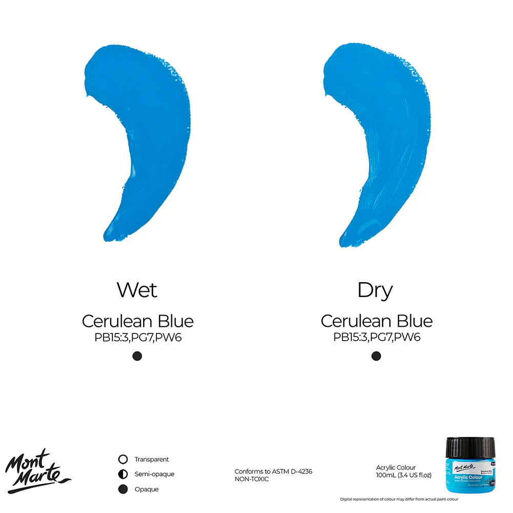 Acrylic Colour Paint Signature 100ml (3.4 US fl.oz) - Cerulean Blue - Image 9