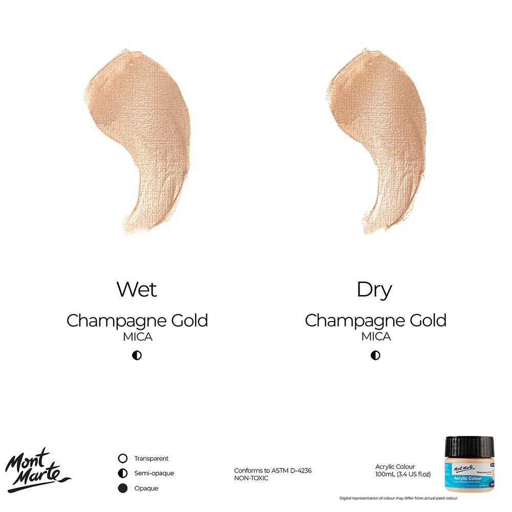 Acrylic Colour Paint Signature 100ml (3.4 US fl.oz) - Champagne Gold - Image 8