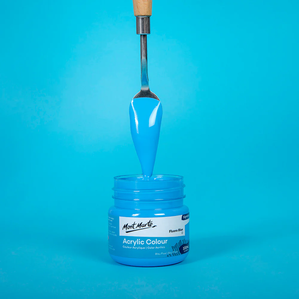 Acrylic Colour Paint Signature 100ml (3.4 US fl.oz) - Fluoro Blue - Image 2