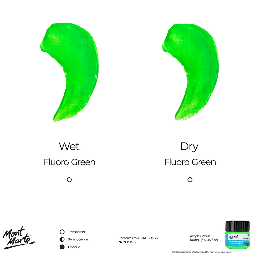 Acrylic Colour Paint Signature 100ml (3.4 US fl.oz) - Fluoro Green - Image 8