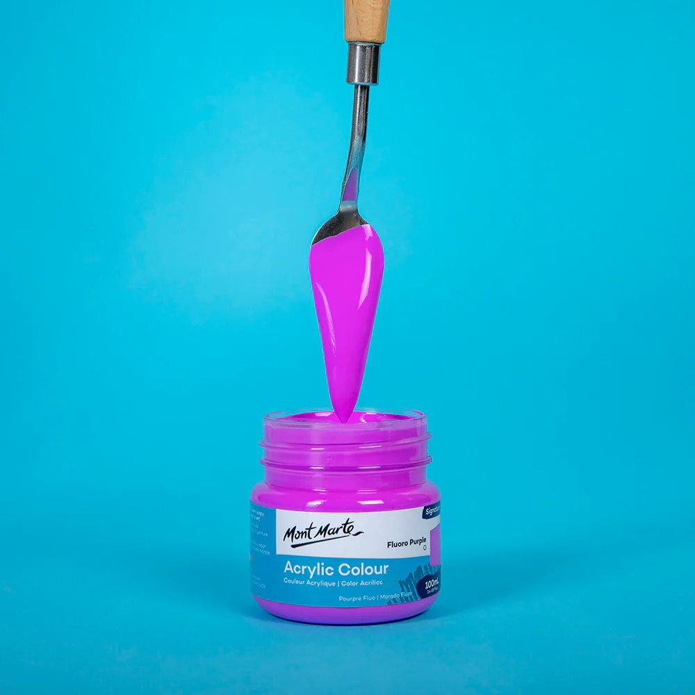 Acrylic Colour Paint Signature 100ml (3.4 US fl.oz) - Fluoro Purple - Image 2