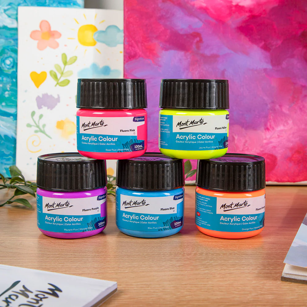 Acrylic Colour Paint Signature 100ml (3.4 US fl.oz) - Fluoro Purple - Image 6