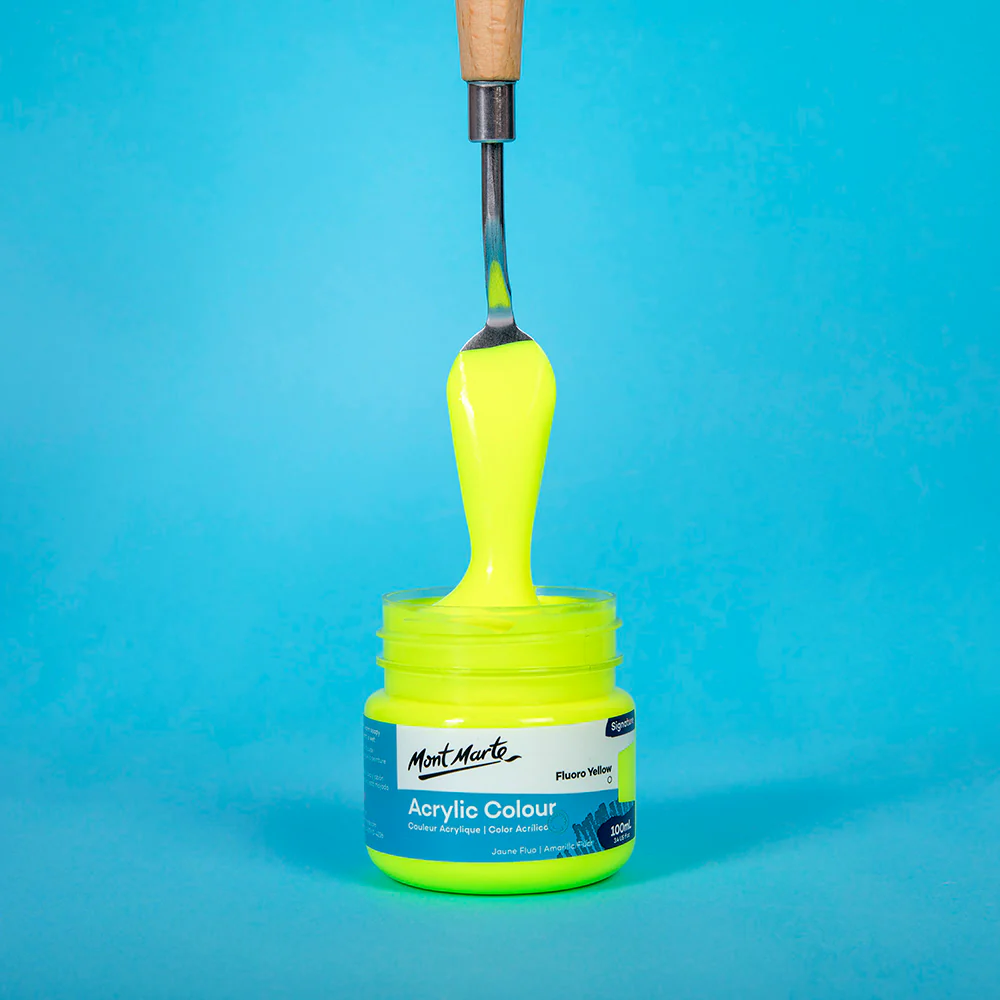 Acrylic Colour Paint Signature 100ml (3.4 US fl.oz) - Fluoro Yellow - Image 2