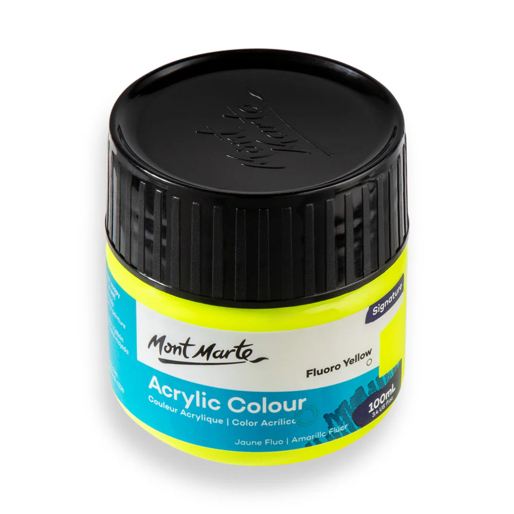 Acrylic Colour Paint Signature 100ml (3.4 US fl.oz) - Fluoro Yellow - Image 3