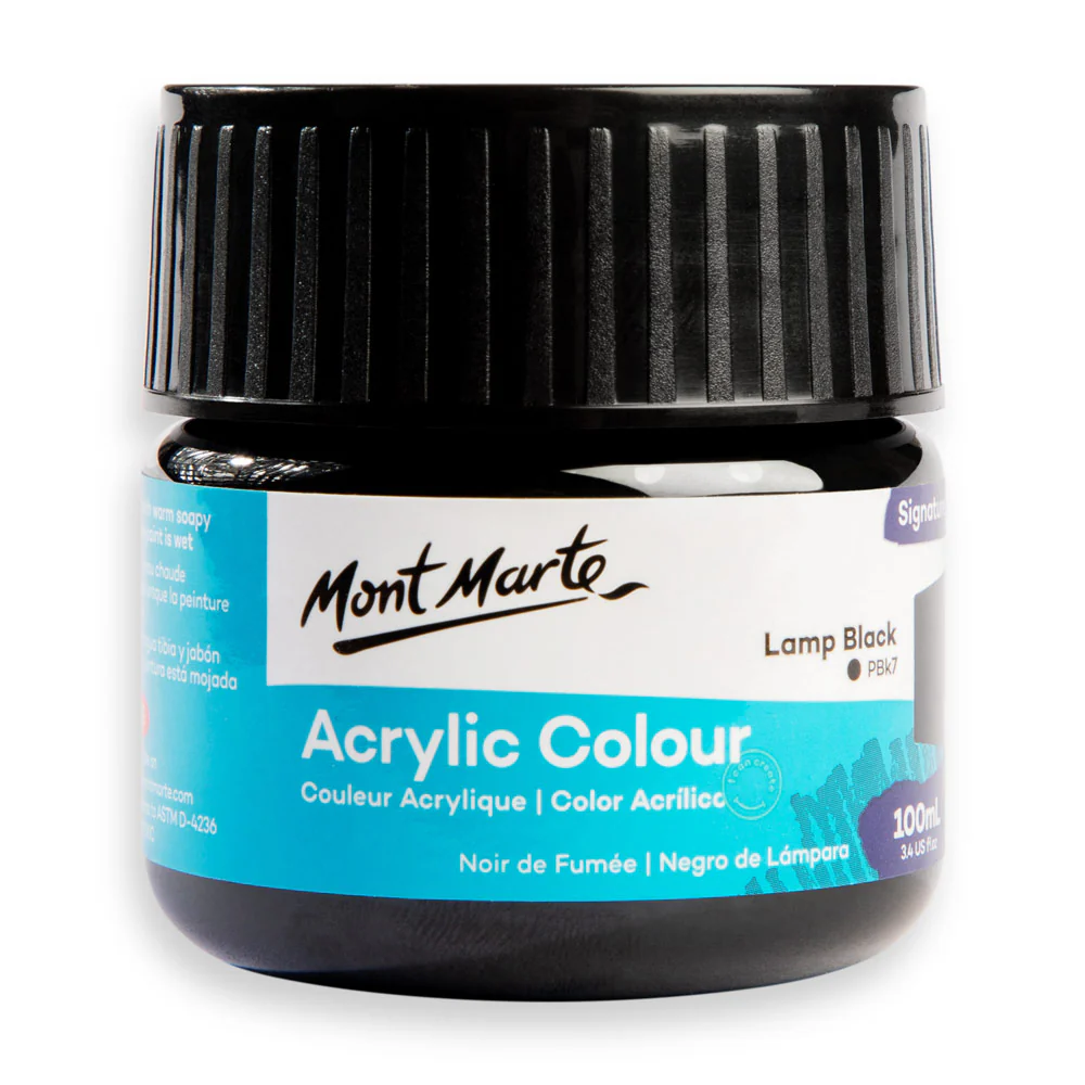 Acrylic Colour Paint Signature 100ml (3.4 US fl.oz) - Lamp Black