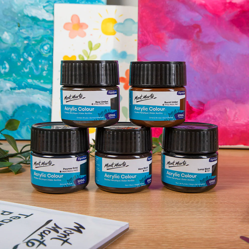 Acrylic Colour Paint Signature 100ml (3.4 US fl.oz) - Lamp Black - Image 7