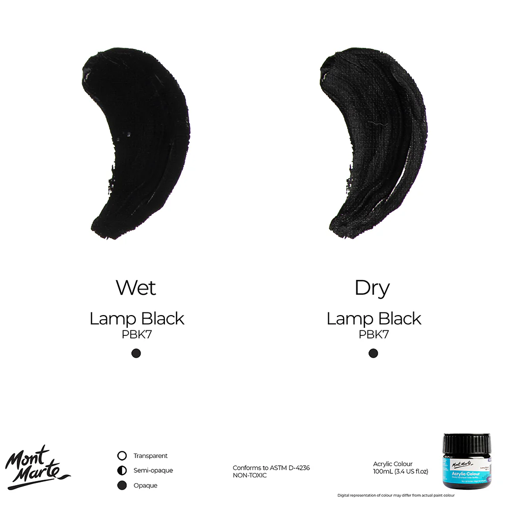 Acrylic Colour Paint Signature 100ml (3.4 US fl.oz) - Lamp Black - Image 9