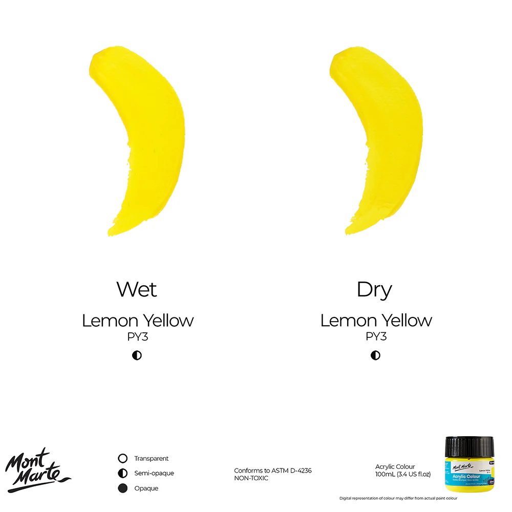 Acrylic Colour Paint Signature 100mL (3.4 US fl.oz) - Lemon Yellow - Image 9