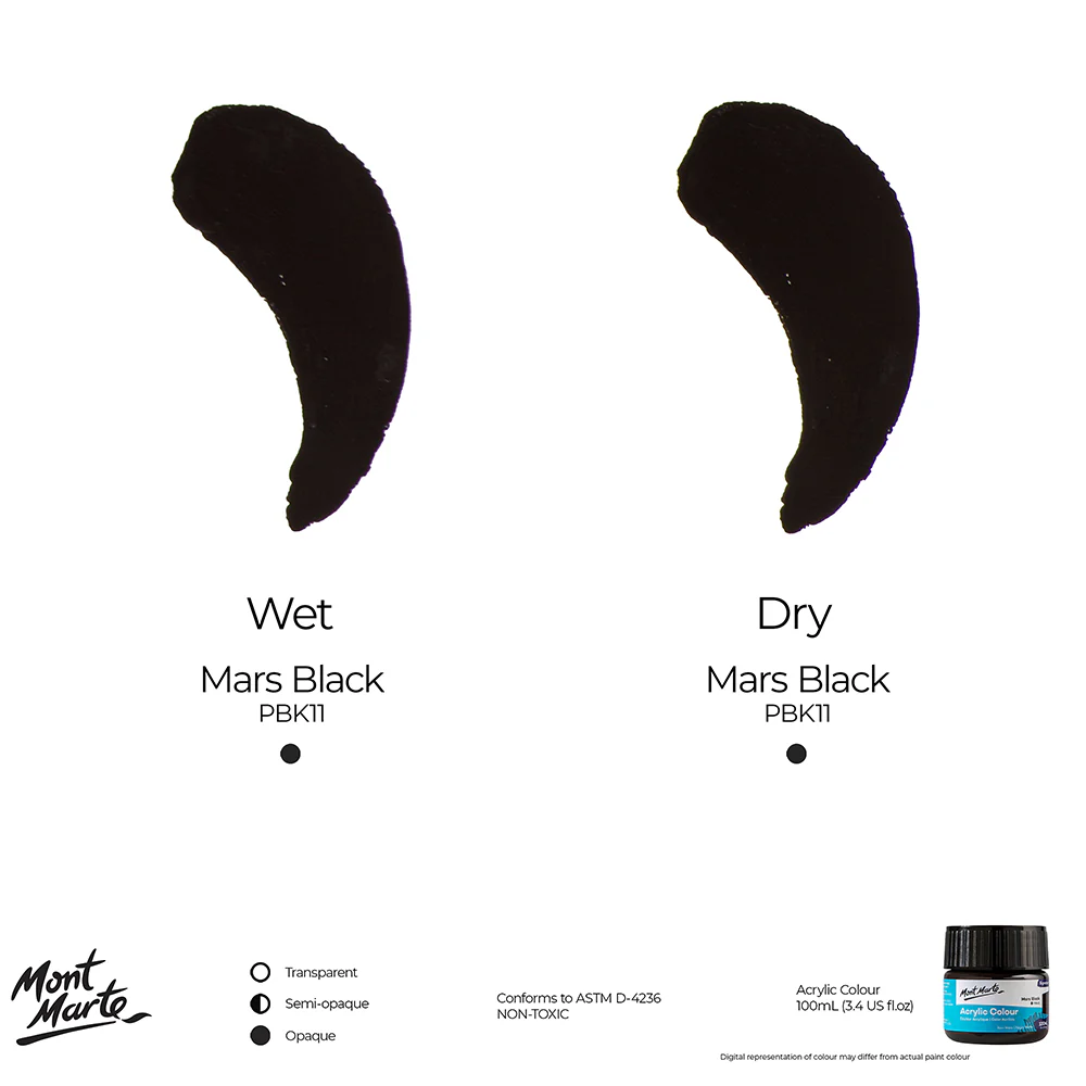 Acrylic Colour Paint Signature 100ml (3.4 US fl.oz) - Mars Black - Image 9