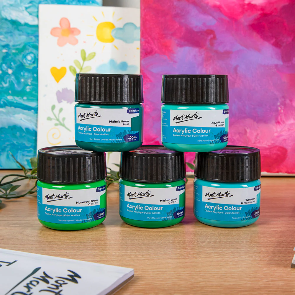 Acrylic Colour Paint Signature 100ml (3.4 US fl.oz) - Medium Green - Image 7