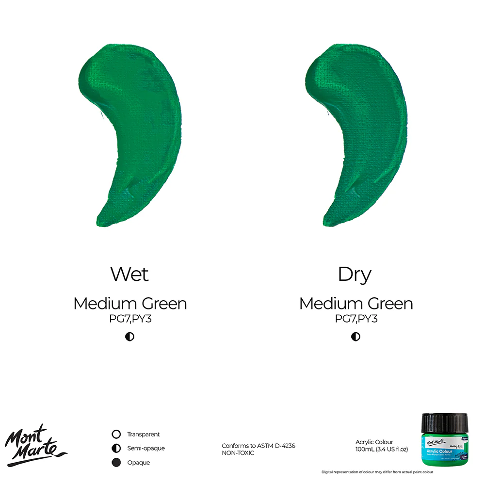 Acrylic Colour Paint Signature 100ml (3.4 US fl.oz) - Medium Green - Image 9