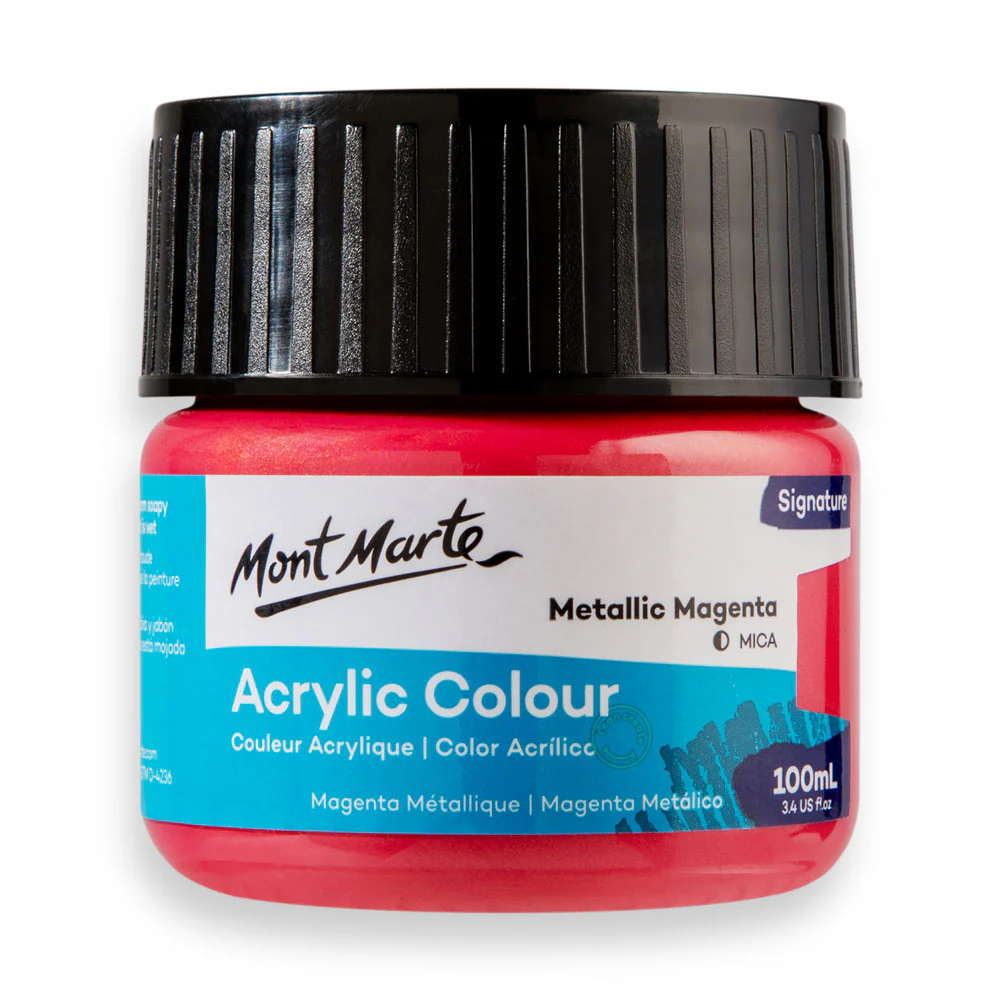 Acrylic Colour Paint Signature 100ml (3.4 US fl.oz) - Metallic Magenta