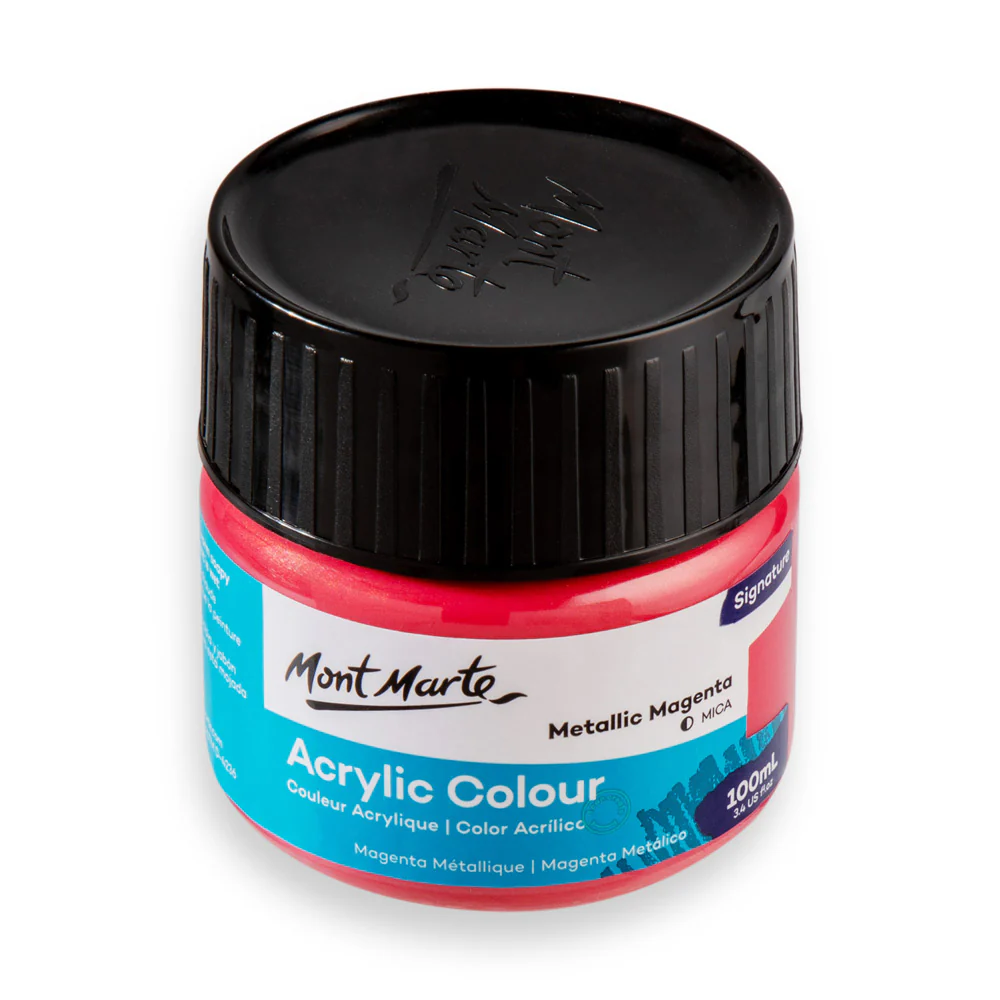 Acrylic Colour Paint Signature 100ml (3.4 US fl.oz) - Metallic Magenta - Image 3