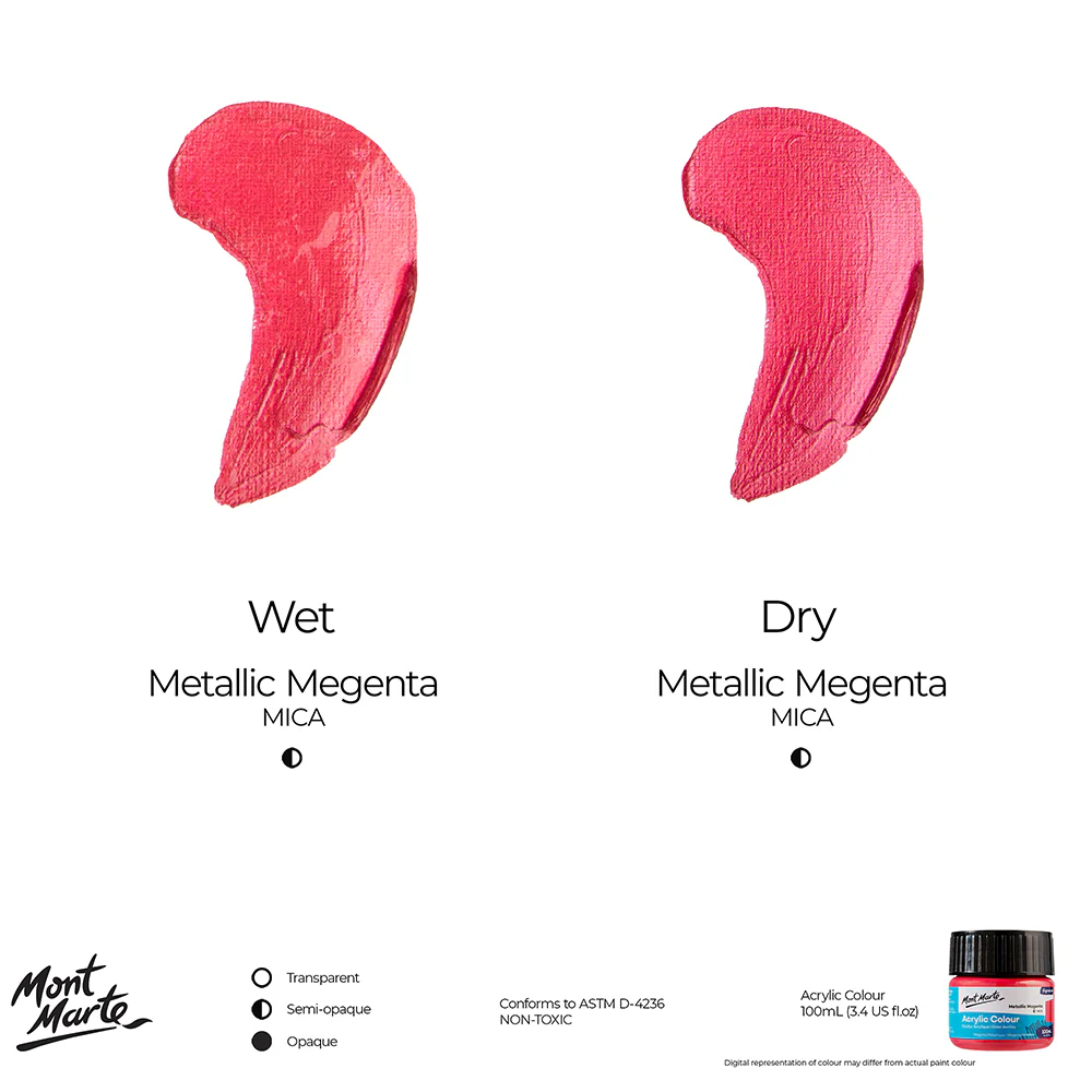 Acrylic Colour Paint Signature 100ml (3.4 US fl.oz) - Metallic Magenta - Image 8