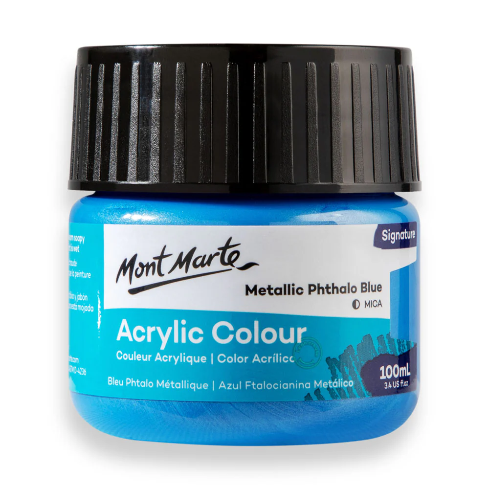 Acrylic Colour Paint Signature 100ml (3.4 US fl.oz) - Metallic Phthalo Blue