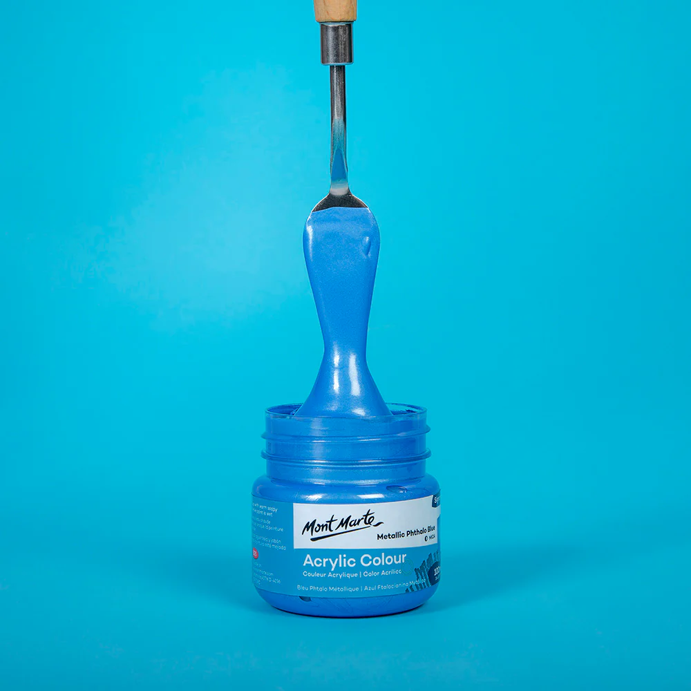 Acrylic Colour Paint Signature 100ml (3.4 US fl.oz) - Metallic Phthalo Blue - Image 2