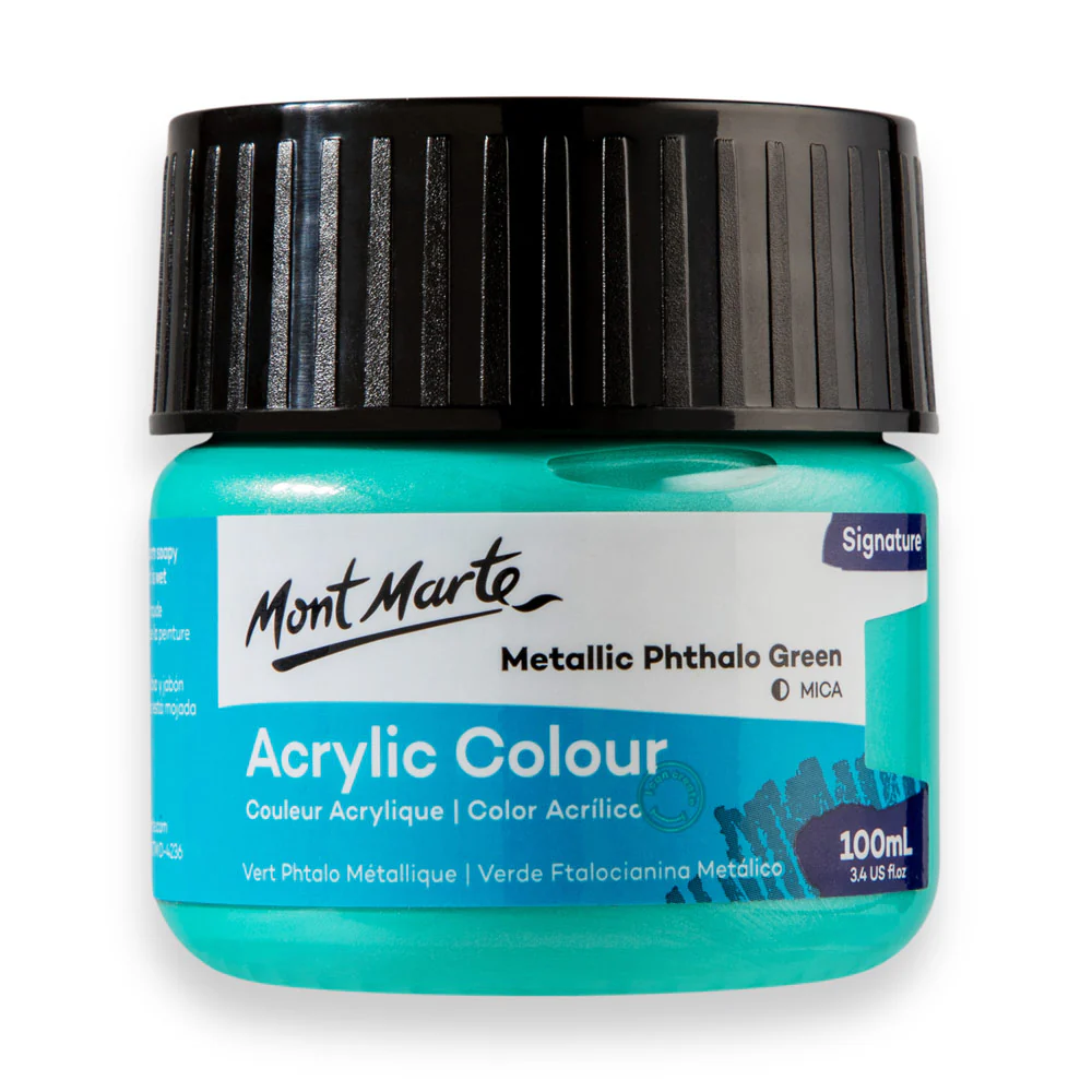 Acrylic Colour Paint Signature 100ml (3.4 US fl.oz) - Metallic Phthalo Green